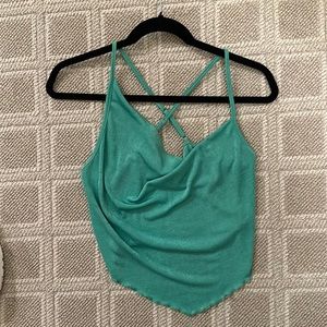 Princess Polly top green cross back